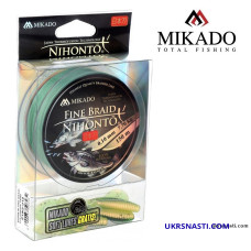 Плетёный шнур Mikado Nihonto Fine Braid диаметр 0,18мм размотка 150м зелёный